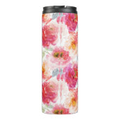 Roze Waterverf Peony-ventilator Thermosbeker (Achterkant)