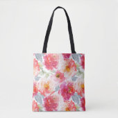 Roze Waterverf Peony-ventilator Tote Bag (Voorkant)