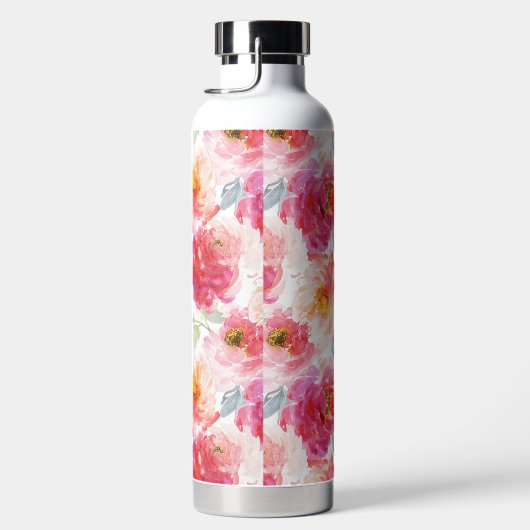 Roze Waterverf Peony-ventilator Waterfles (Rechts)