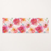 Roze Waterverf Peony-ventilator Yogamat (Voorkant (horizontaal))