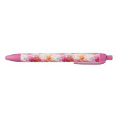 Roze Waterverf Peony-ventilator Zwarte Inkt Pen (Bodem)