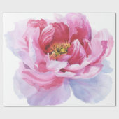 Roze Waterverf Peony-verpakkingspapier Cadeaupapier (Vlak)
