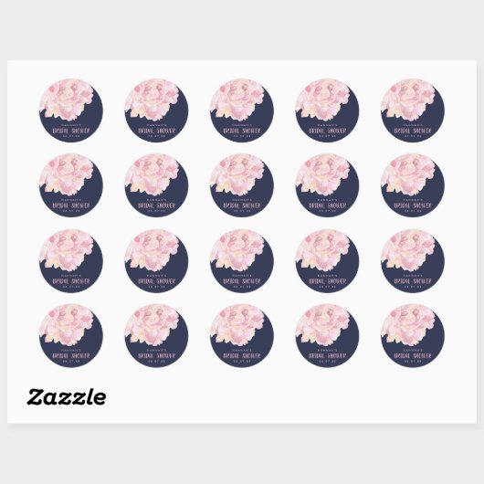 Roze Waterverf Peony Vrijgezellenfeest Sticker (Vel)