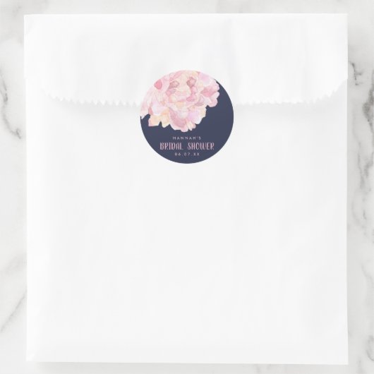 Roze Waterverf Peony Vrijgezellenfeest Sticker (Tas)