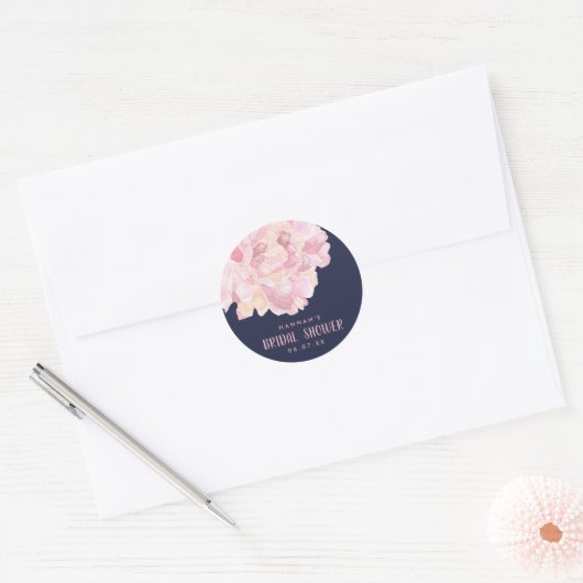 Roze Waterverf Peony Vrijgezellenfeest Sticker (Envelop)
