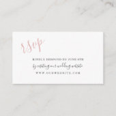 Roze Waterverf Petals bruiloft RSVP online Informatiekaartje (Voorkant)