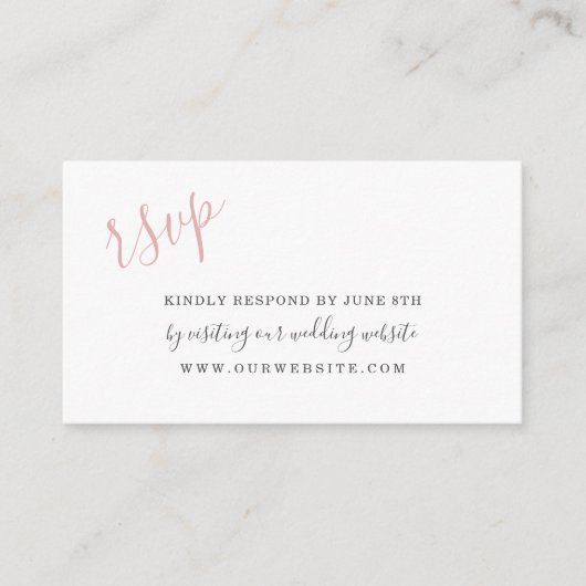 Roze Waterverf Petals bruiloft RSVP online Informatiekaartje (Voorkant)