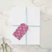 Roze waterverf petunia-bloempatroon cadeaulabel (Met Touw)