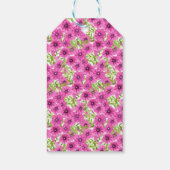 Roze waterverf petunia-bloempatroon cadeaulabel (Achterkant)