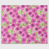 Roze waterverf petunia-bloempatroon cadeaupapier (Vlak)