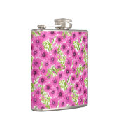 Roze waterverf petunia-bloempatroon heupfles (Rechts)