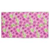 Roze waterverf petunia-bloempatroon kussensloop (Voorkant-Links)