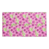 Roze waterverf petunia-bloempatroon kussensloop (Achterkant-Links)