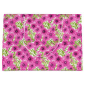 Roze waterverf petunia-bloempatroon large cadeautasje (Voorkant)