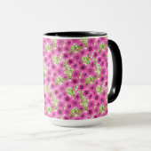 Roze waterverf petunia-bloempatroon mok (Voorkant rechts)
