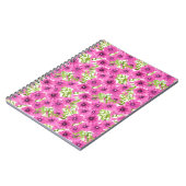 Roze waterverf petunia-bloempatroon notitieboek (Linkerzijde)