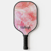 Roze Waterverf Pickleball Paddle (Voorkant)