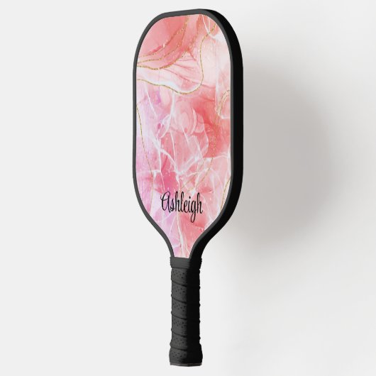 Roze Waterverf Pickleball Paddle (Links)