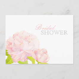 Roze Waterverf Pioen Bloemen Vrijgezellenfeest Kaart