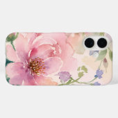 Roze Waterverf Pioen Bloemmotief Case-Mate iPhone Case (Achterkant (horizontaal))