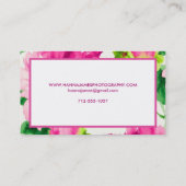  roze Waterverf pioenen gepersonaliseerd Visitekaartje (Achterkant)