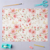 Roze Waterverf pioenroos bloemenontkoppeling Tissuepapier (Craft)