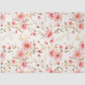 Roze Waterverf pioenroos bloemenontkoppeling Tissuepapier (Voorkant)