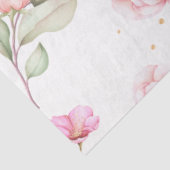 Roze Waterverf pioenroos bloemenontkoppeling Tissuepapier (Detail)