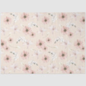 Roze Waterverf pioenroos bloemenontkoppeling Tissuepapier (Voorkant)