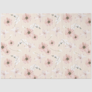 Roze Waterverf pioenroos bloemenontkoppeling Tissuepapier