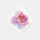 Roze Waterverf pioenroos White Paper servetten (Hoek)