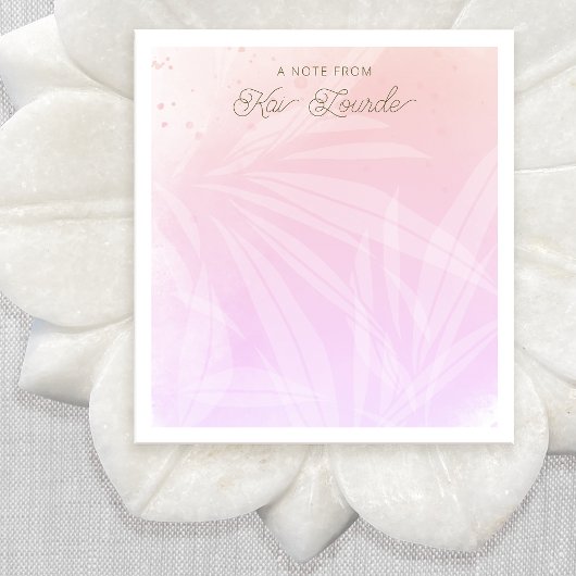  roze Waterverf Planten bladeren Notitieblok