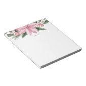 Roze Waterverf Poinsettia en Hollies Garland Notitieblok (Schuin)