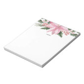 Roze Waterverf Poinsettia en Hollies Garland Notitieblok (Linkerzijde)