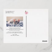 Roze Waterverf Poinsettia Lijst Foto Folie Feestdagen Briefkaart (Achterkant)