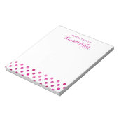 Roze Waterverf Polka Dots met jouw naam Notitieblok (Linkerzijde)