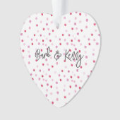 Roze Waterverf Polka Dots Name & Name Sweet Ornament (voorkant)