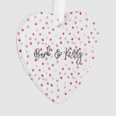 Roze Waterverf Polka Dots Name & Name Sweet Ornament (voorkant)