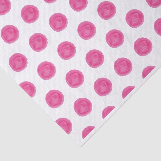 Roze Waterverf Polka Dots-papier Tissuepapier (Detail)