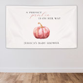 Roze Waterverf Pompoen Baby shower Banner