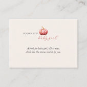 Roze Waterverf Pompoen Boeken voor Baby Informatiekaartje (Voorkant)