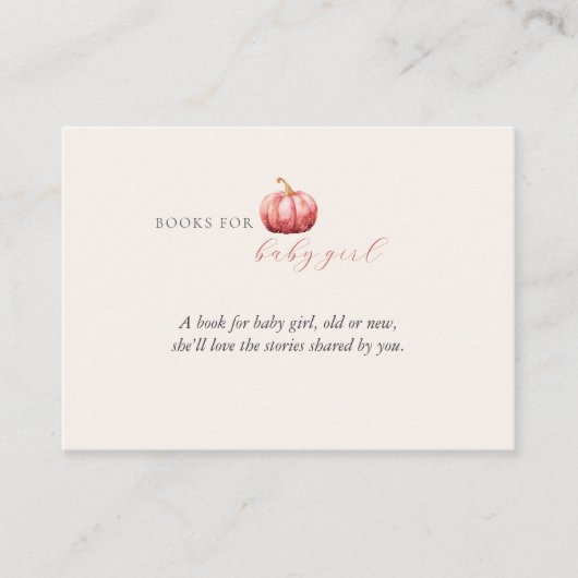 Roze Waterverf Pompoen Boeken voor Baby Informatiekaartje (Voorkant)