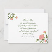 Roze waterverf pony-bloem bedankkaart (Voorkant)