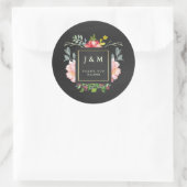 Roze Waterverf pony's en Chalkboard voor bruiloft Ronde Sticker (Tas)