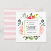  roze Waterverf pony's met gouden bruiloft Kaart (Voorkant / Achterkant)