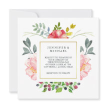  roze Waterverf pony's met gouden bruiloft