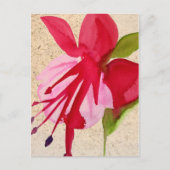 Roze waterverf pop briefkaart (Voorkant)