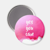 Roze waterverf positief ja u kunt bericht citaat magneet (Voorkant / Achterkant)