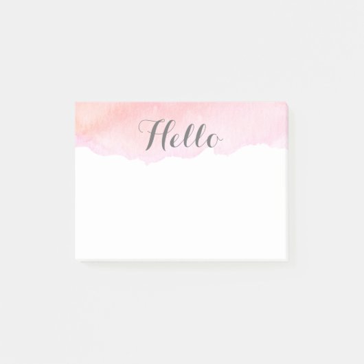Roze Waterverf Post-it® Notes (Voorkant)