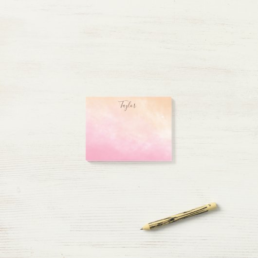  roze Waterverf Post-it® Notes (Op bureau)